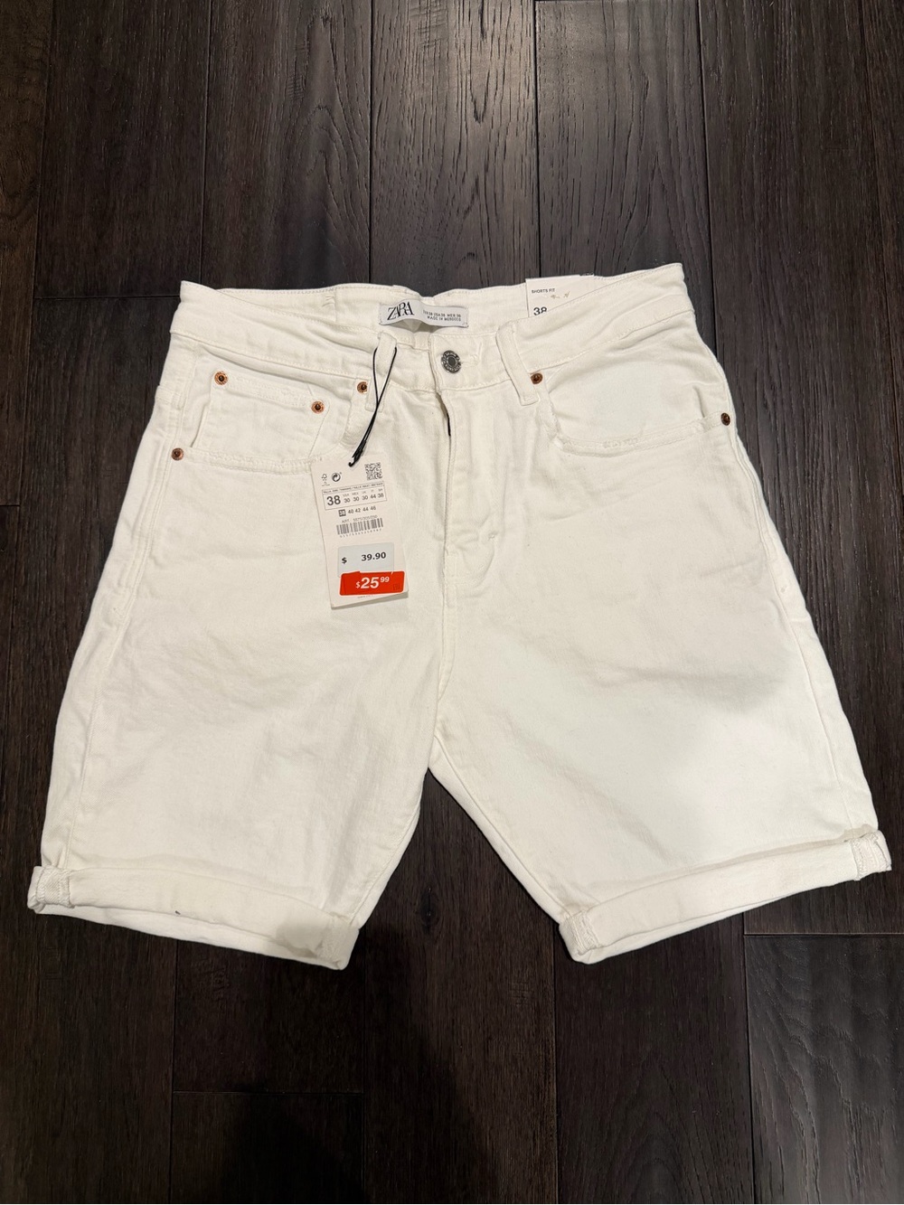 ZARA Men’s White Denim Jean Shorts